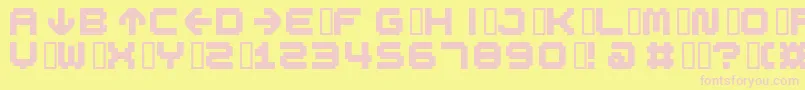 Spdr02 Font – Pink Fonts on Yellow Background