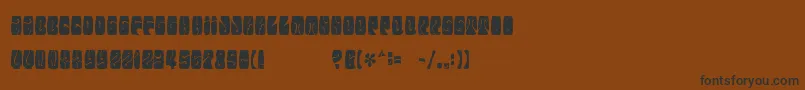 フォントElectorate Boogaloo – 黒い文字が茶色の背景にあります