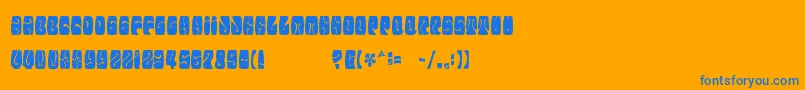 フォントElectorate Boogaloo – オレンジの背景に青い文字