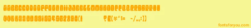 フォントElectorate Boogaloo – オレンジの文字が黄色の背景にあります。