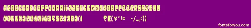 フォントElectorate Boogaloo – 紫の背景に黄色のフォント