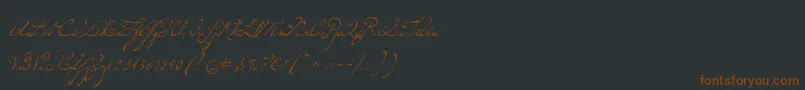 P22dearestscript-fontti – ruskeat fontit mustalla taustalla