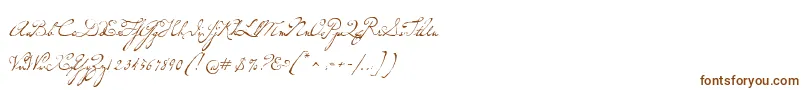 P22dearestscript-fontti – ruskeat fontit valkoisella taustalla