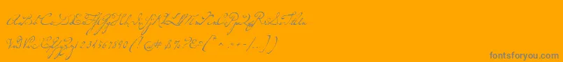 P22dearestscript-Schriftart – Graue Schriften auf orangefarbenem Hintergrund