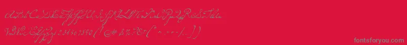 P22dearestscript Font – Gray Fonts on Red Background
