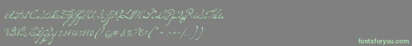 P22dearestscript Font – Green Fonts on Gray Background