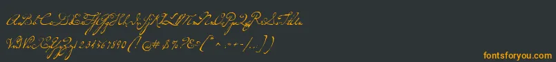 P22dearestscript Font – Orange Fonts on Black Background