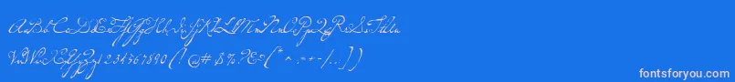 P22dearestscript Font – Pink Fonts on Blue Background