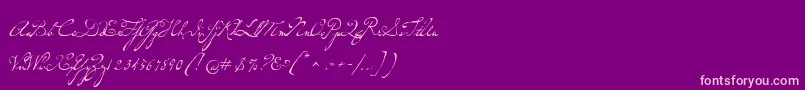 P22dearestscript Font – Pink Fonts on Purple Background