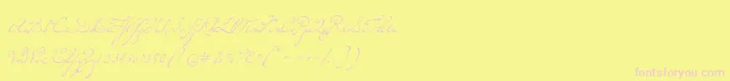 P22dearestscript-Schriftart – Rosa Schriften auf gelbem Hintergrund