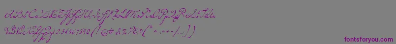 P22dearestscript-Schriftart – Violette Schriften auf grauem Hintergrund