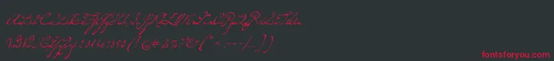 フォントP22dearestscript – 黒い背景に赤い文字