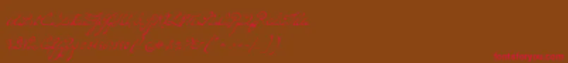 P22dearestscript-Schriftart – Rote Schriften auf braunem Hintergrund