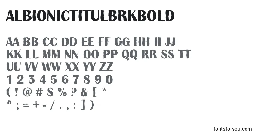 AlbionictitulbrkBold-fontti – aakkoset, numerot, erikoismerkit
