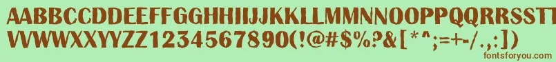 Шрифт AlbionictitulbrkBold – коричневые шрифты на зелёном фоне