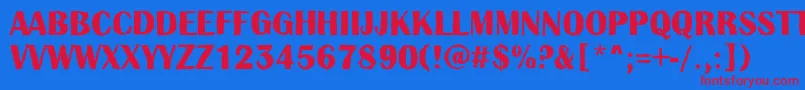 フォントAlbionictitulbrkBold – 赤い文字の青い背景