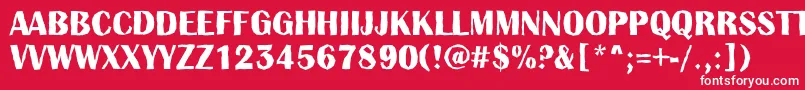 AlbionictitulbrkBold-Schriftart – Weiße Schriften auf rotem Hintergrund