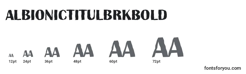 Размеры шрифта AlbionictitulbrkBold