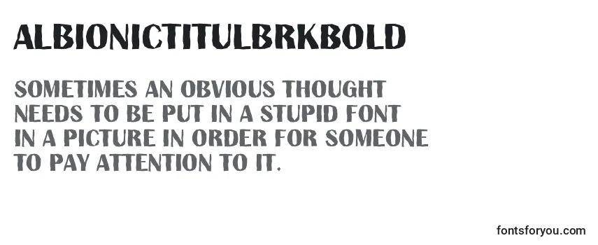 Review of the AlbionictitulbrkBold Font