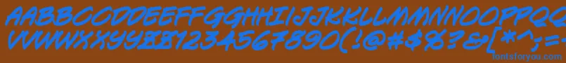 Keelbb Font – Blue Fonts on Brown Background