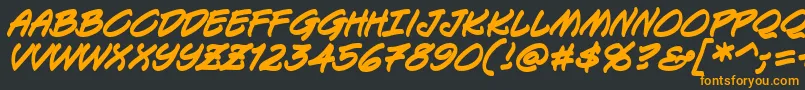 Keelbb Font – Orange Fonts on Black Background