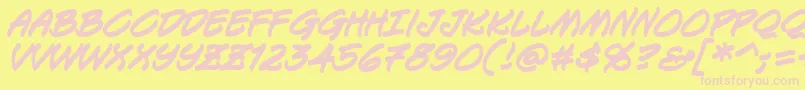 Keelbb Font – Pink Fonts on Yellow Background