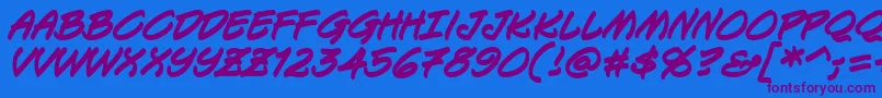 Keelbb-Schriftart – Violette Schriften auf blauem Hintergrund
