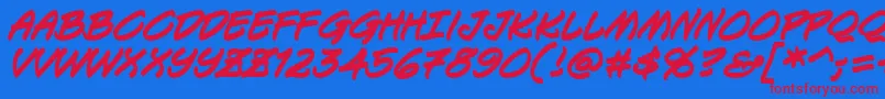 Шрифт Keelbb – красные шрифты на синем фоне