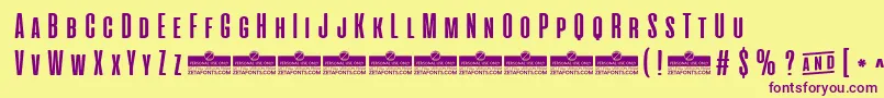 AlienscowsBoldTrial Font – Purple Fonts on Yellow Background