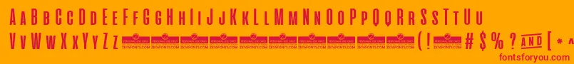 AlienscowsBoldTrial Font – Red Fonts on Orange Background
