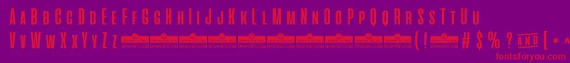 Weitere Informationen zur AlienscowsBoldTrial-Schriftart AlienscowsBoldTrial-Schriftart – Rote Schriften auf violettem Hintergrund