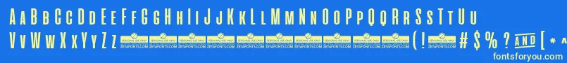 AlienscowsBoldTrial Font – Yellow Fonts on Blue Background