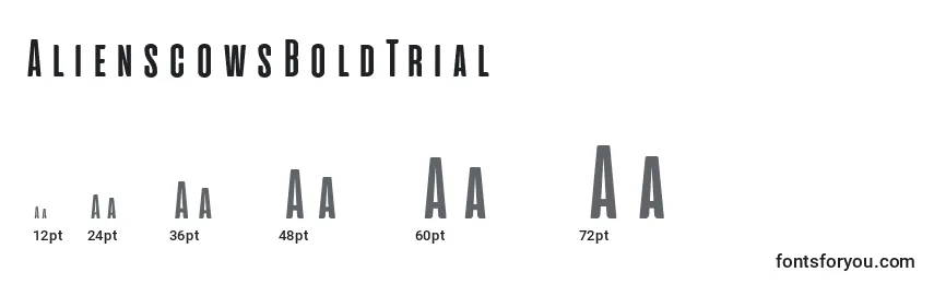 AlienscowsBoldTrial Font Sizes