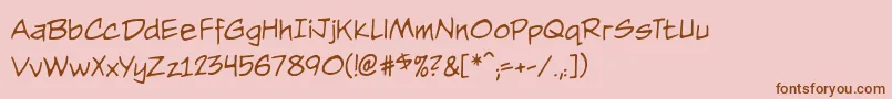 Saiba mais sobre a fonte Nightwatcher Fonte Nightwatcher – fontes marrons em um fundo rosa