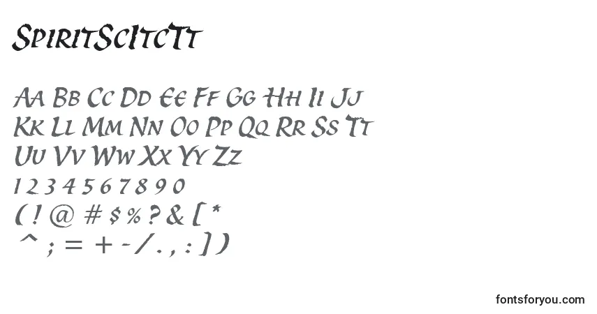 Шрифт SpiritScItcTt – алфавит, цифры, специальные символы