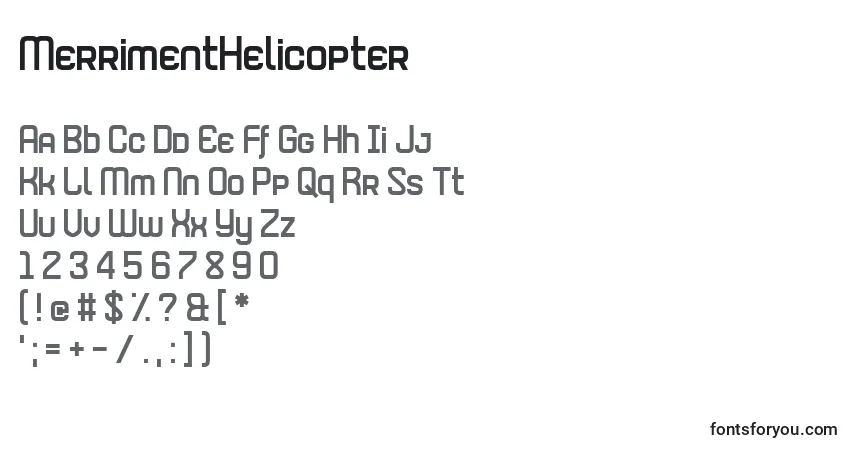 A fonte MerrimentHelicopter – alfabeto, números, caracteres especiais
