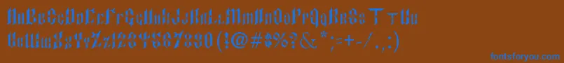 Fonte PaulsSinnerFont – fontes azuis em um fundo marrom