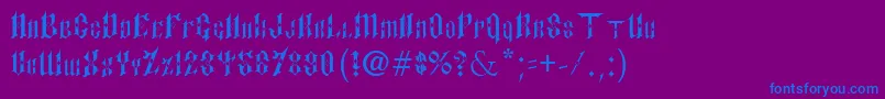 PaulsSinnerFont Font – Blue Fonts on Purple Background