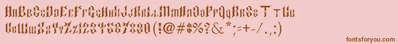 Fonte PaulsSinnerFont – fontes marrons em um fundo rosa