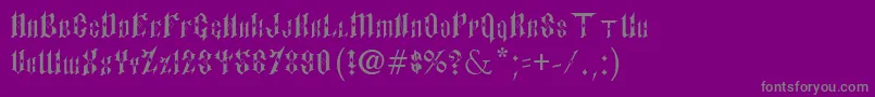 PaulsSinnerFont-Schriftart – Graue Schriften auf violettem Hintergrund