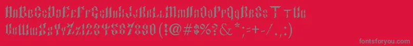 Fonte PaulsSinnerFont – fontes cinzas em um fundo vermelho