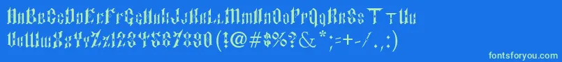 Шрифт PaulsSinnerFont – зелёные шрифты на синем фоне