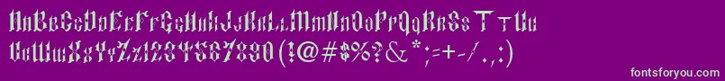 PaulsSinnerFont-fontti – vihreät fontit violetilla taustalla