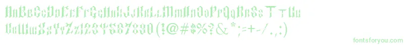 Fonte PaulsSinnerFont – fontes verdes em um fundo branco