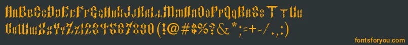 フォントPaulsSinnerFont – 黒い背景にオレンジの文字