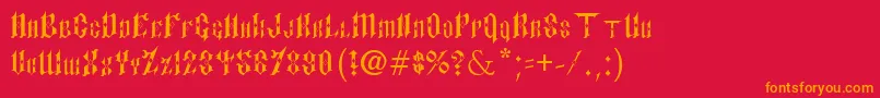 フォントPaulsSinnerFont – 赤い背景にオレンジの文字