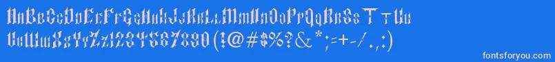 フォントPaulsSinnerFont – ピンクの文字、青い背景