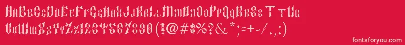 Fonte PaulsSinnerFont – fontes rosa em um fundo vermelho