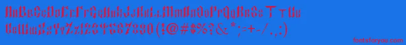 PaulsSinnerFont Font – Red Fonts on Blue Background