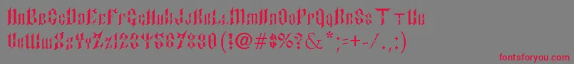 Więcej informacji o czcionce PaulsSinnerFont Czcionka PaulsSinnerFont – czerwone czcionki na szarym tle
